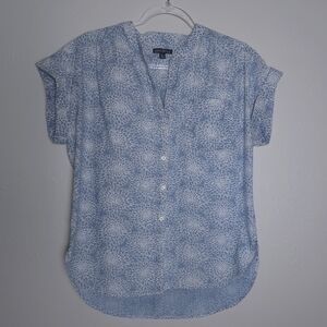 Mercantile J. Crew Cotton Printed Roll Sleeve Oversized Top Size S